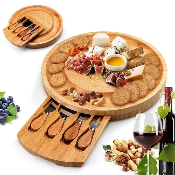 Bamboo Cheese Board with Knife Set