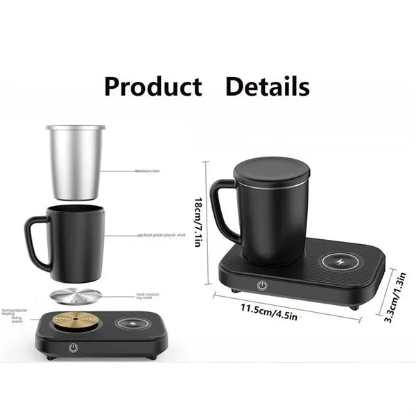 Smart Cup Warmer 15W Fast Wireless Charger Heating Cooling