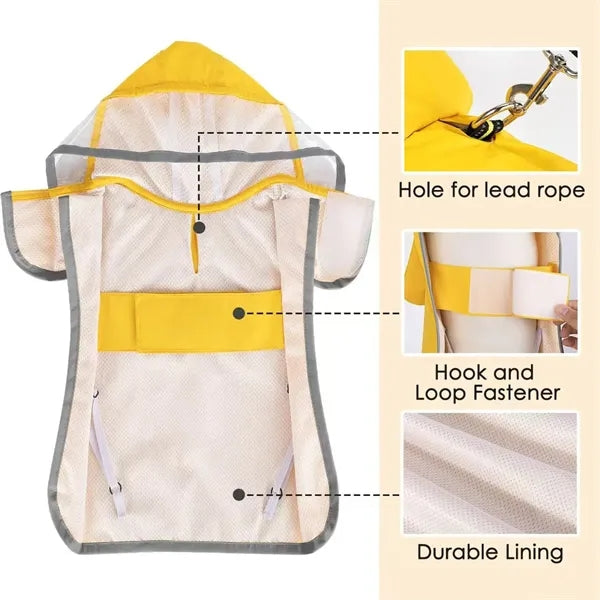 Foldable Portable Pet Raincoat Lightweight Waterproof Jacket
