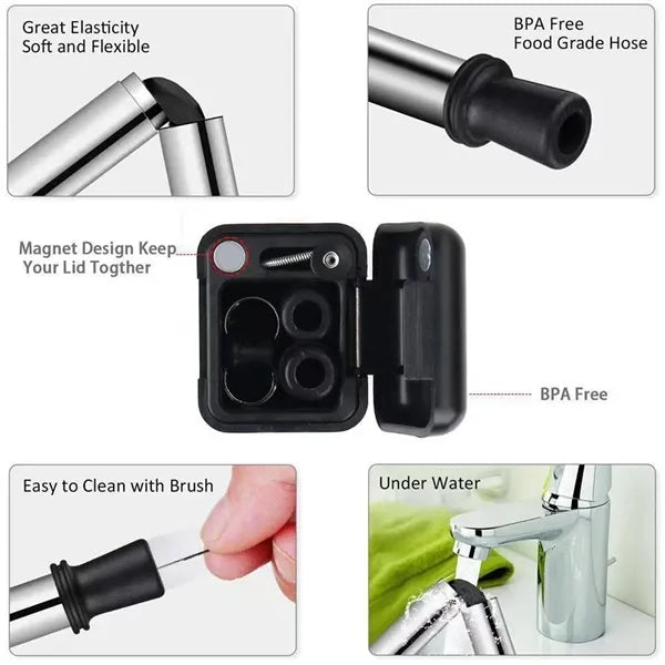 Collapsible Straw with Case Eco Friendly Telescopic Design