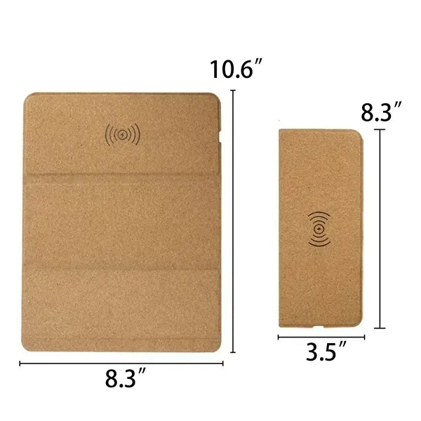 Foldable Cork Wireless Charging Mouse Pad Eco Friendly