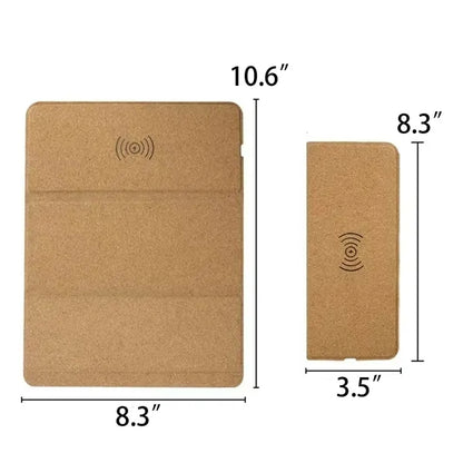 Foldable Cork Wireless Charging Mouse Pad Eco Friendly