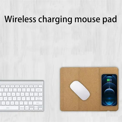 Foldable Cork Wireless Charging Mouse Pad Eco Friendly