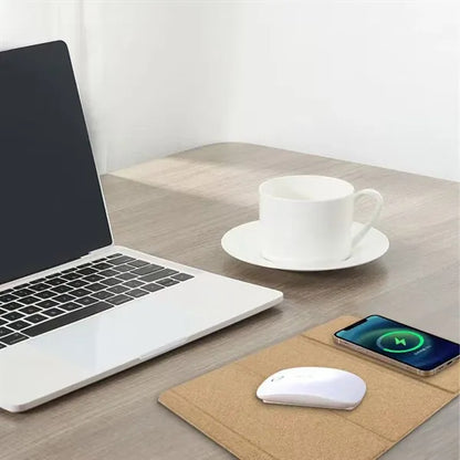 Foldable Cork Wireless Charging Mouse Pad Eco Friendly