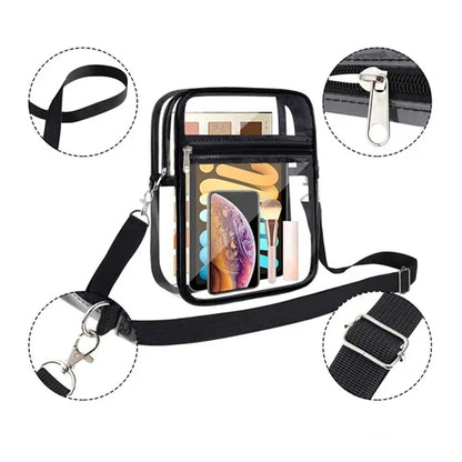 Clear Crossbody Bag with Black Strap