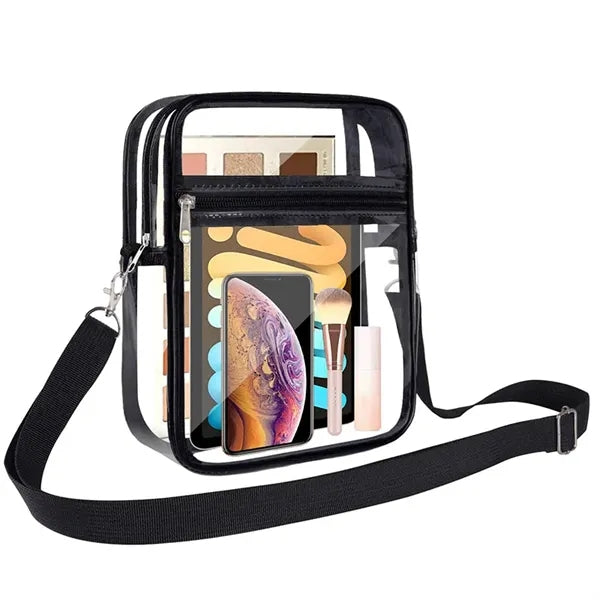 Clear Crossbody Bag with Black Strap
