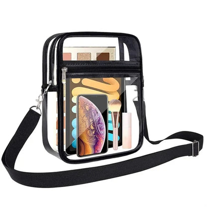 Clear Crossbody Bag with Black Strap