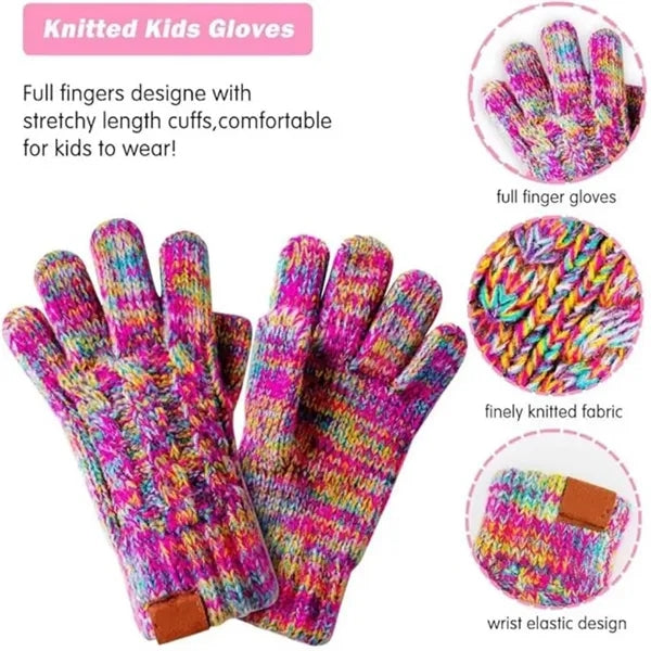 Kids Winter Hat Gloves Scarf Set