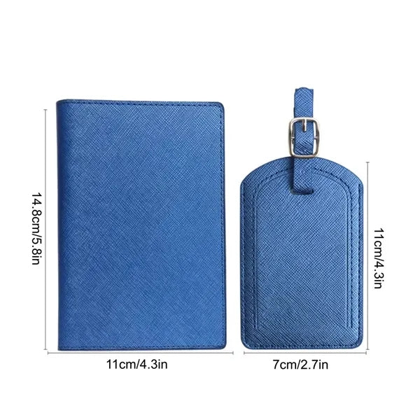 Travel Passport Cover Holder and Luggage Tag Set