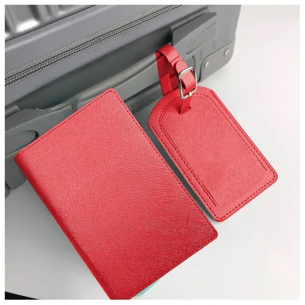Travel Passport Cover Holder and Luggage Tag Set