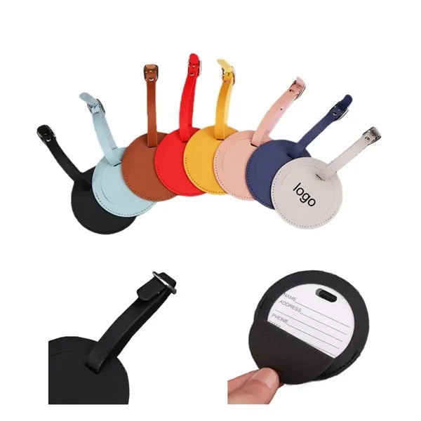 Round Leather Luggage Tag