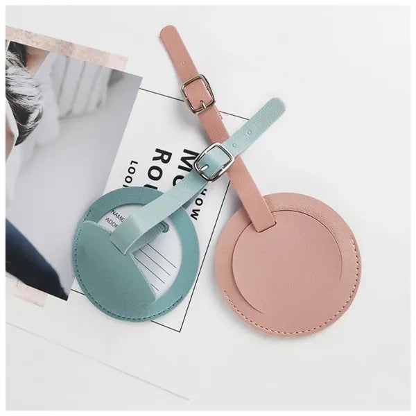 Round Leather Luggage Tag