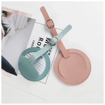 Round Leather Luggage Tag