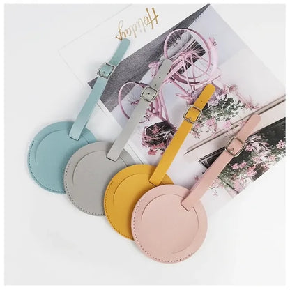 Round Leather Luggage Tag