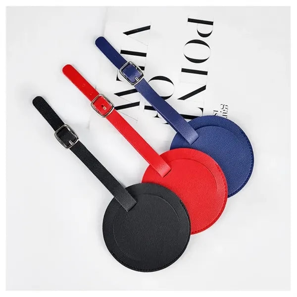 Round Leather Luggage Tag