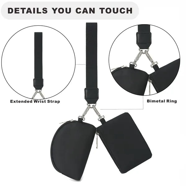 Mini Zip Dual Pouch Wristlet