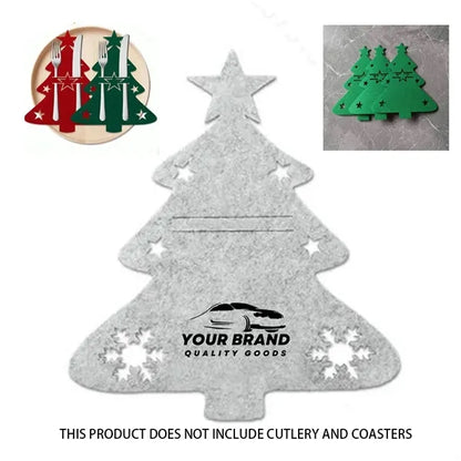 Christmas Tree Cutlery Bags Pockets Flatware Holders