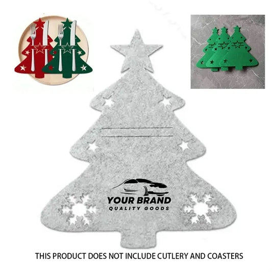 Christmas Tree Cutlery Bags Pockets Flatware Holders