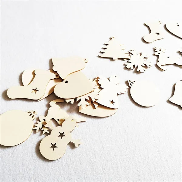 Blank Wood Slices Wooden Ornaments Decorations For Holiday