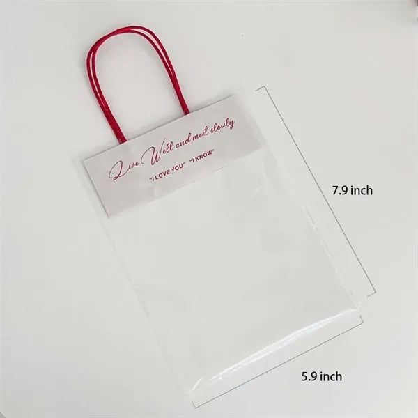 Clear Gift Bags with Handles Transparent Plastic Totes