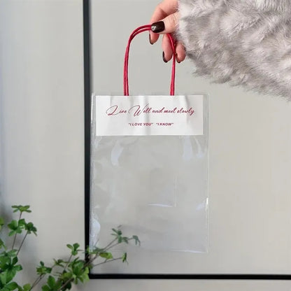 Clear Gift Bags with Handles Transparent Plastic Totes