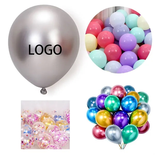 Assorted Rainbow Latex Balloons Macaron Sequins Metallic