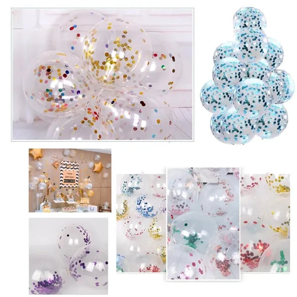 Assorted Rainbow Latex Balloons Macaron Sequins Metallic