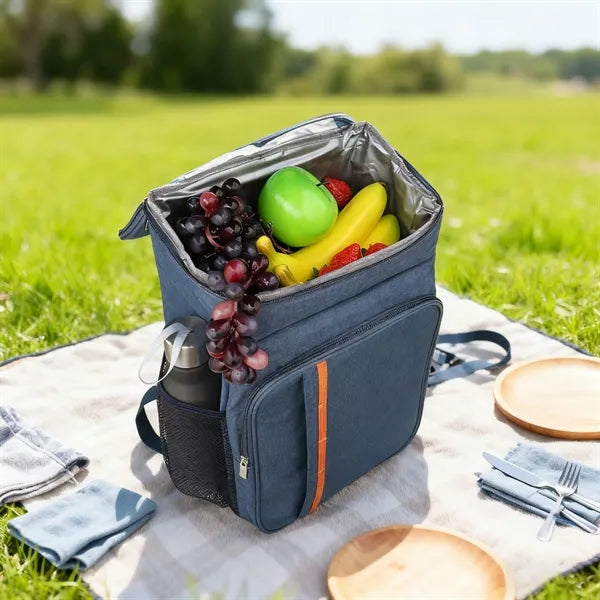 23L Large Oxford Zipper Insulated Backpack Cooler Bag