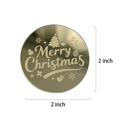 Acrylic Mirror Cupcake Toppers Disc Picks Cake Decorations