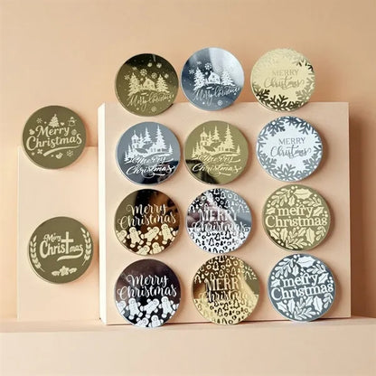 Acrylic Mirror Cupcake Toppers Disc Picks Cake Decorations