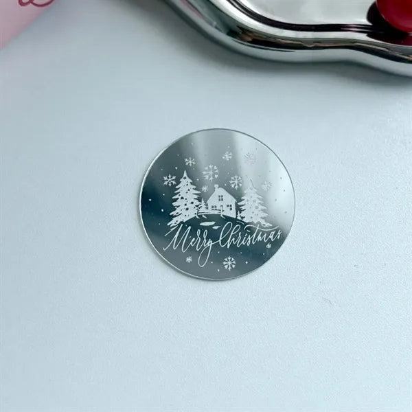 Acrylic Mirror Cupcake Toppers Disc Picks Cake Decorations