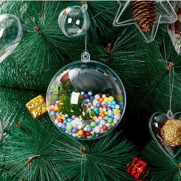 Clear Christmas Ornaments Balls Hollow Sphere for Xmas Tree