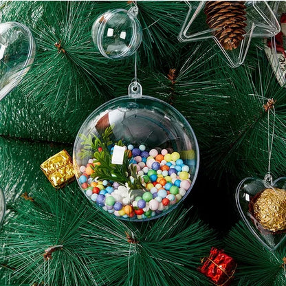 Clear Christmas Ornaments Balls Hollow Sphere for Xmas Tree