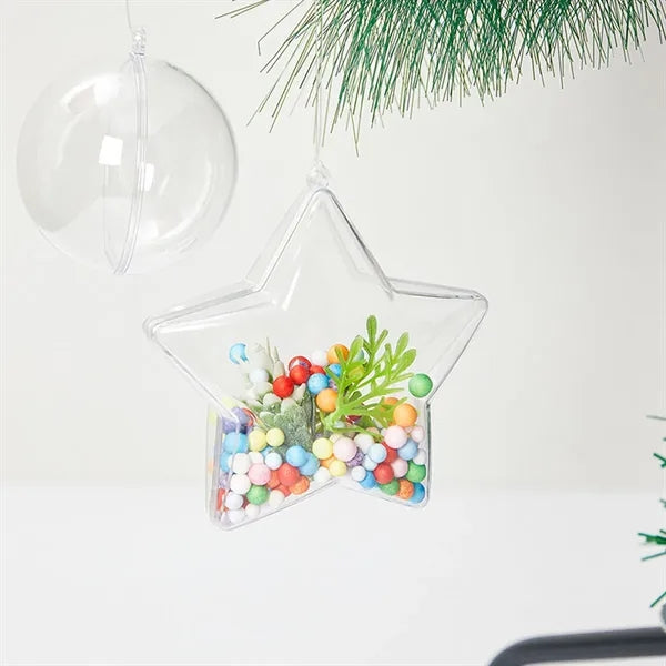 Clear Christmas Ornaments Balls Hollow Sphere for Xmas Tree