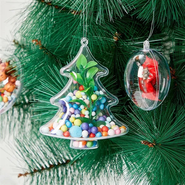 Clear Christmas Ornaments Balls Hollow Sphere for Xmas Tree