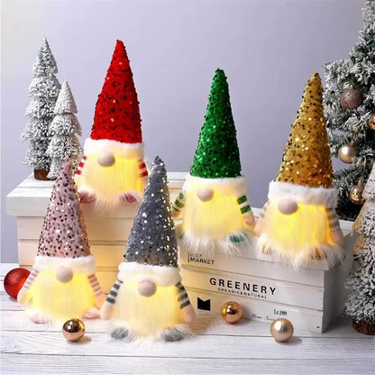 Lighted Christmas Gnome with Sequins for Thanksgiving Gift