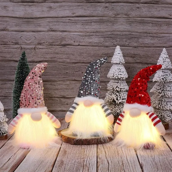 Lighted Christmas Gnome with Sequins for Thanksgiving Gift