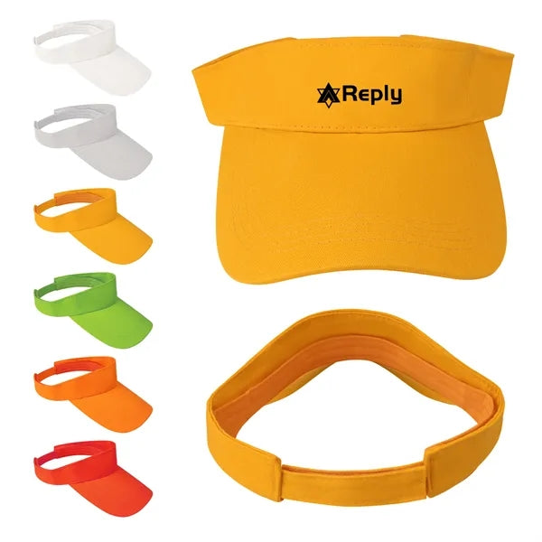 Empty Top Pure Cotton Sun Visor Hats W/ Adjustable Size