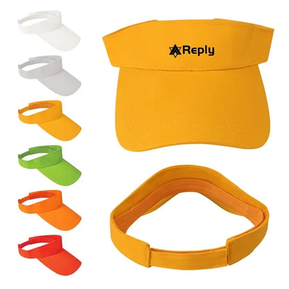 Empty Top Pure Cotton Sun Visor Hats W/ Adjustable Size