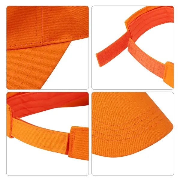 Empty Top Pure Cotton Sun Visor Hats W/ Adjustable Size