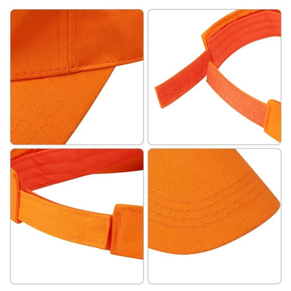 Empty Top Pure Cotton Sun Visor Hats W/ Adjustable Size