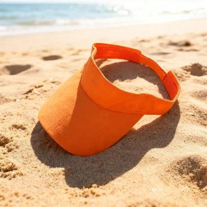 Empty Top Pure Cotton Sun Visor Hats W/ Adjustable Size