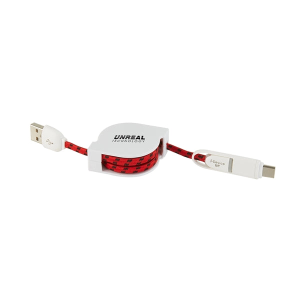 3-in-1 Retractable Fabric Charge-It Cable