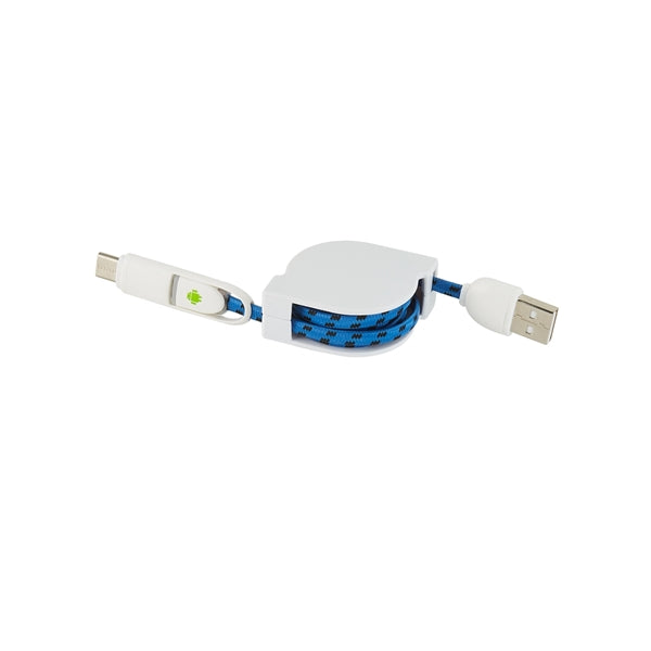 3-in-1 Retractable Fabric Charge-It Cable