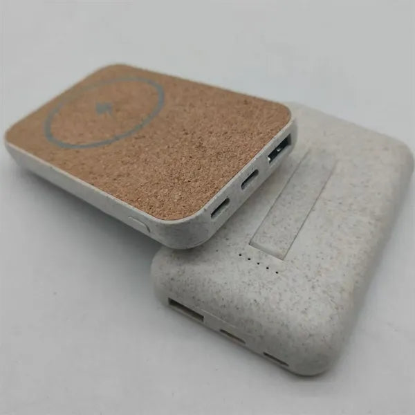 Eco Friendly Magnetic Power Bank 5000mAh Cork Wheat StrawEco