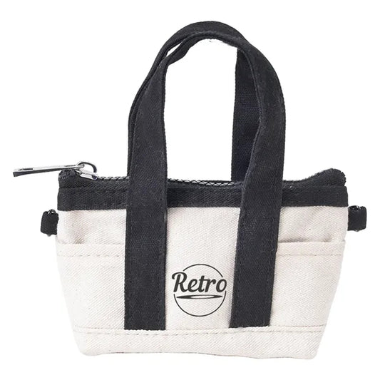 10 Oz Cotton Canvas Tiny Tote w/ Carabiner - 4.3" x 3" x 1.6