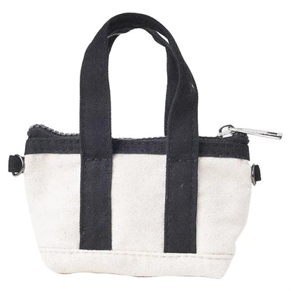 10 Oz Cotton Canvas Tiny Tote w/ Carabiner - 4.3" x 3" x 1.6