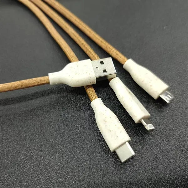 Eco Friendly Cork Multi Charging Cable Customizable Design
