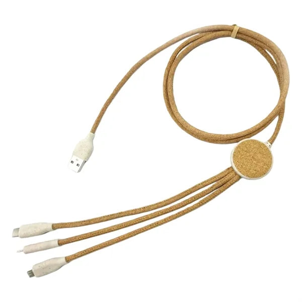Eco Friendly Cork Multi Charging Cable Customizable Design