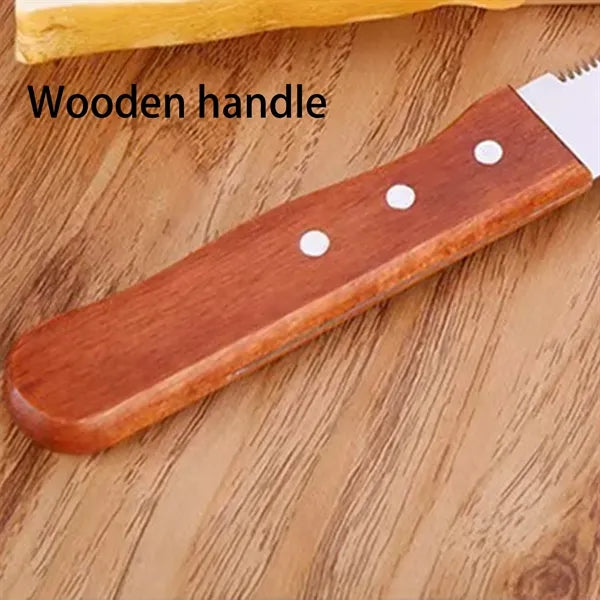 Durable Bread Knife Stainless Wooden Handle Kitchen Tool